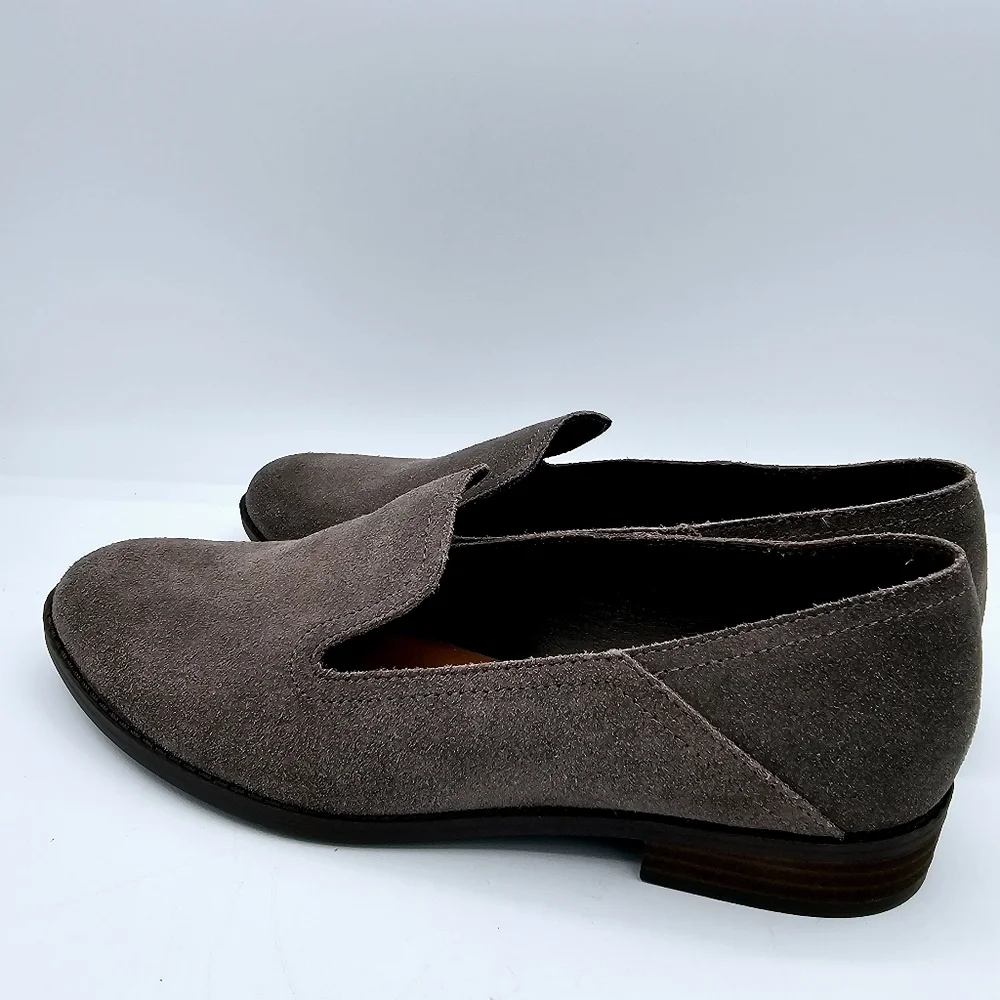 Lucky Brand Gray Leather Suede Elafina Loafers